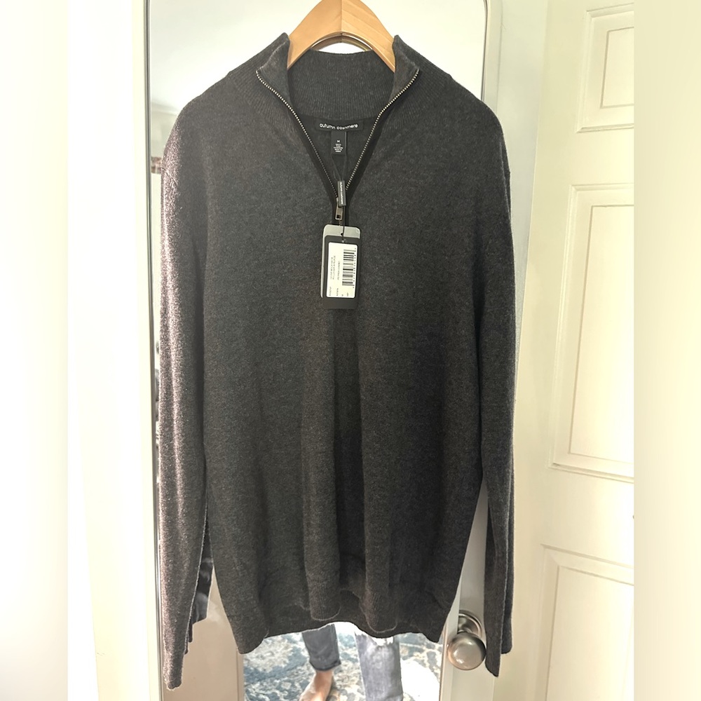 Autumn Cashmere Dark Gray Zip-Up Sweater